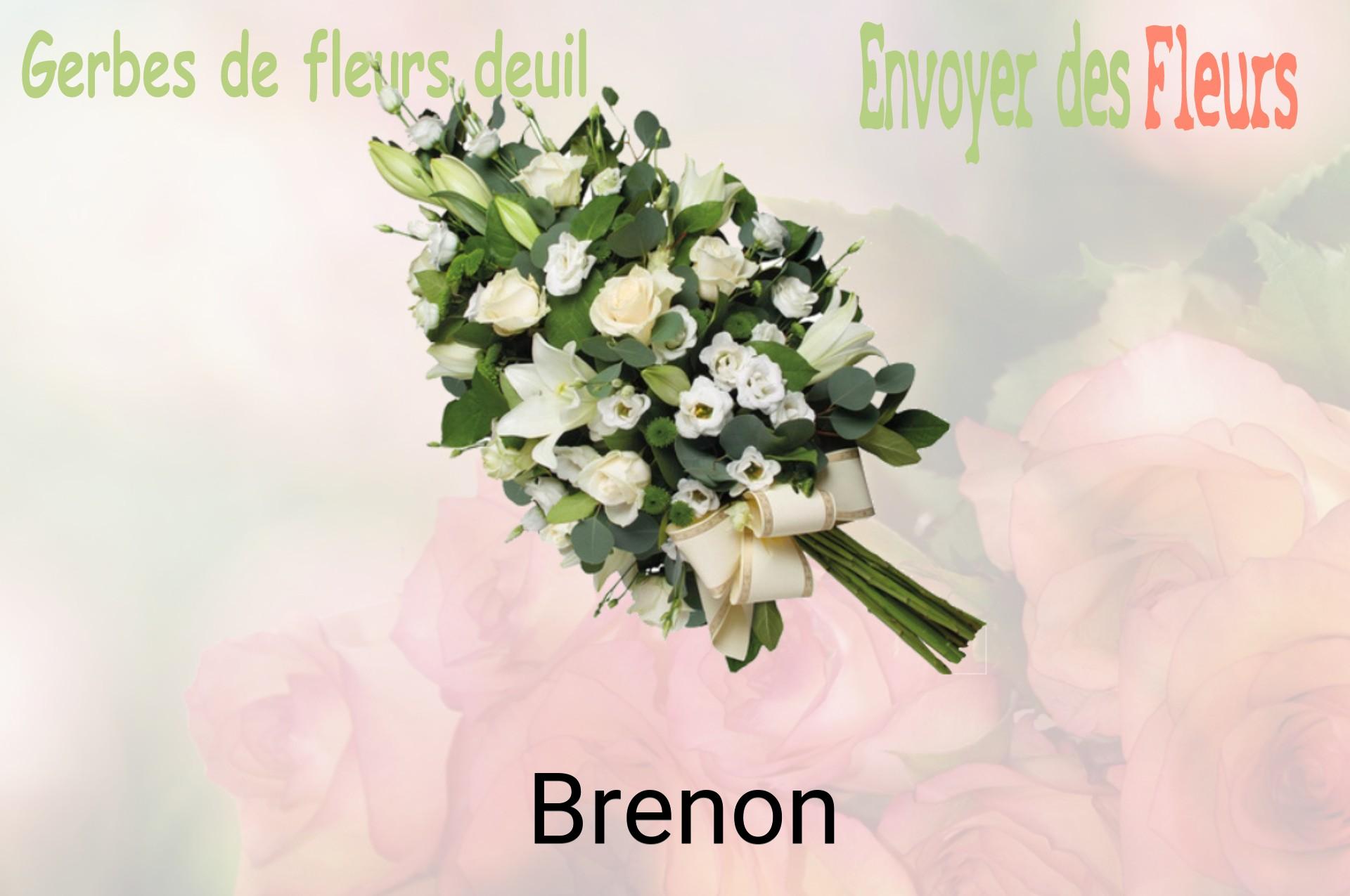 Gerbe de fleurs de deuil livrée à Brenon